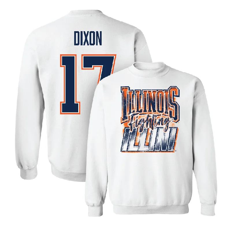 Performance long sleeve shirts for outdoor activities-White Illinois Graphic Crew    - Collin Dixon