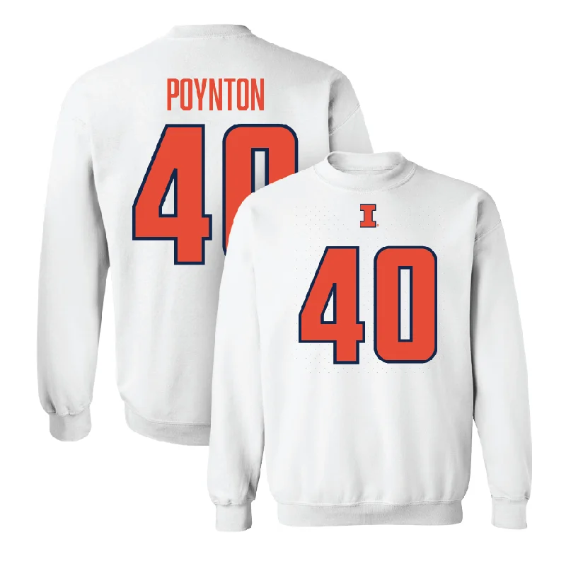 Custom long sleeve shirts with motivational quotes-White Illinois Player Crew     - Ronan Poynton