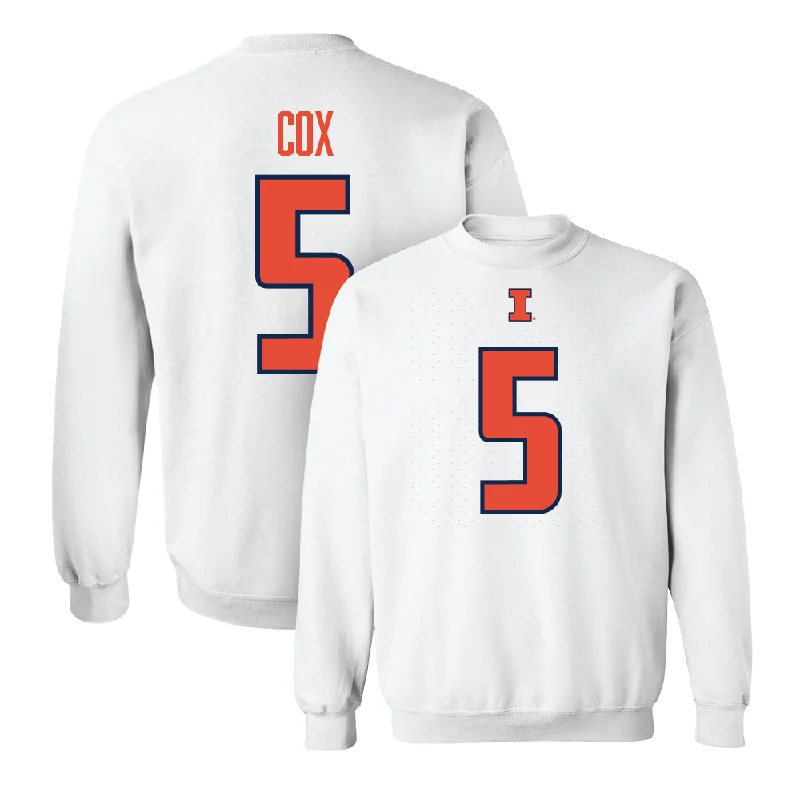 Long sleeve shirts with adjustable cuffs for a custom fit-White Illinois Player Crew     - Torrie Cox