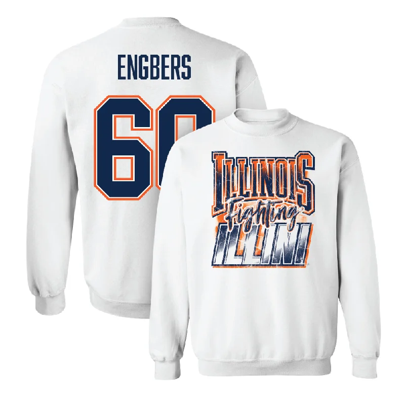 Comfortable long sleeve shirts for lounging and relaxation-White Illinois Graphic Crew   - Joep Engbers