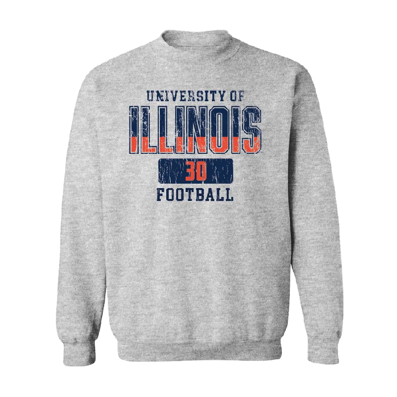 Comfortable long sleeve shirts for casual walks and outings-Sport Grey Varsity Crew    - Antwon Hayden