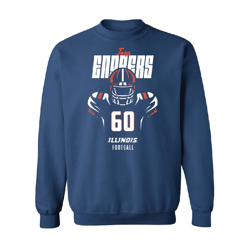 Long sleeve shirts with custom slogans for promotional use-Navy Illinois Silhouette Crew   - Joep Engbers