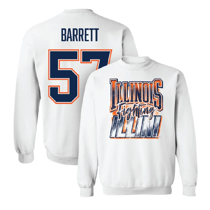 Long sleeve shirts with unique detailing for standout fashion-White Illinois Graphic Crew    - Zach Barrett