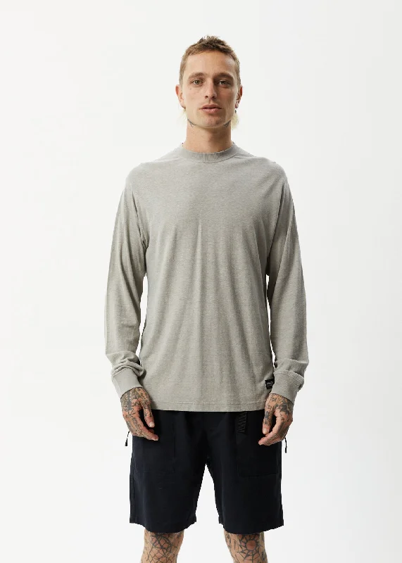 Affordable long sleeve shirts for bulk orders-AFENDS Mens Essential - Long Sleeve T-Shirt - Olive