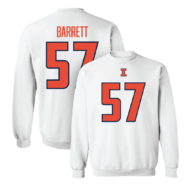 Versatile long sleeve shirts for work-to-weekend looks-White Illinois Player Crew     - Zach Barrett