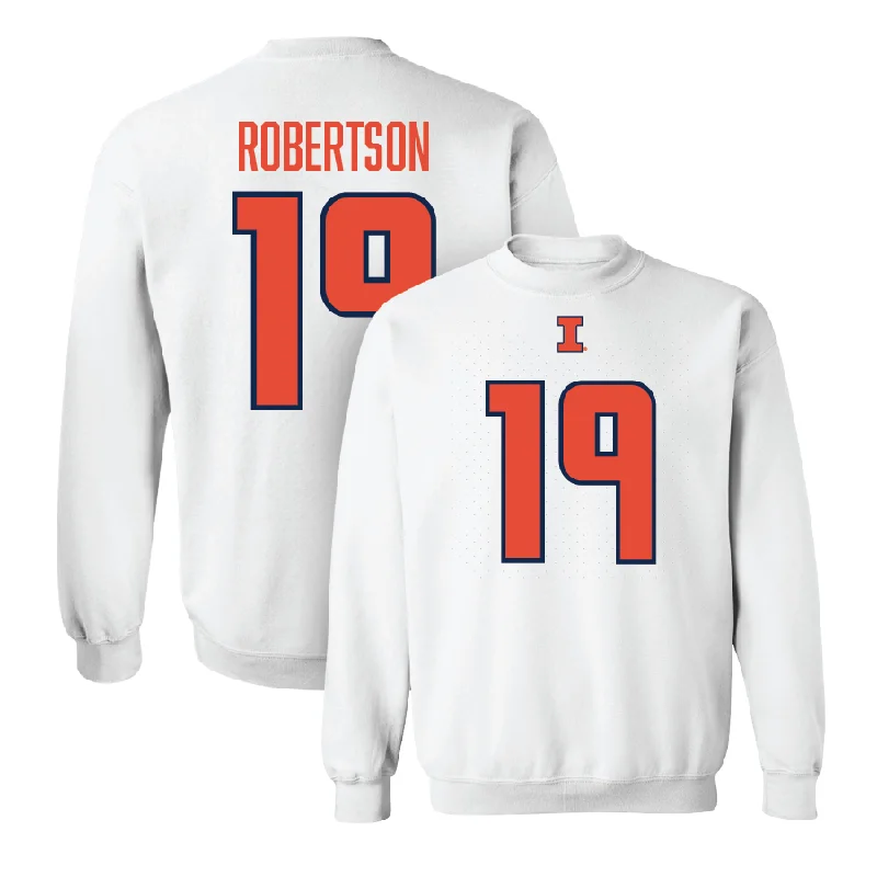 Lightweight long sleeve shirts for warm weather layering-White Illinois Player Crew   - Hugh Robertson