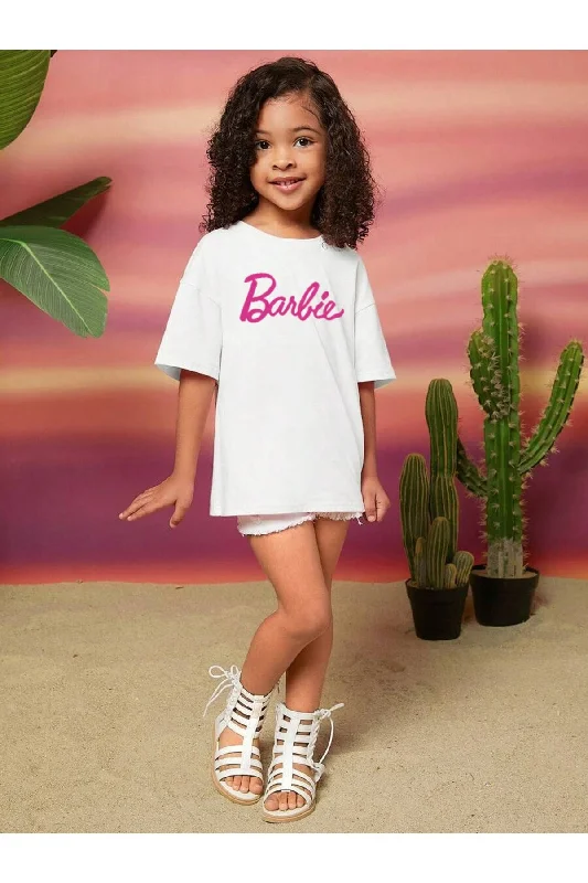 Classic white T-shirts for versatile outfits-Barbie Printed Adult/Kids T-shirt