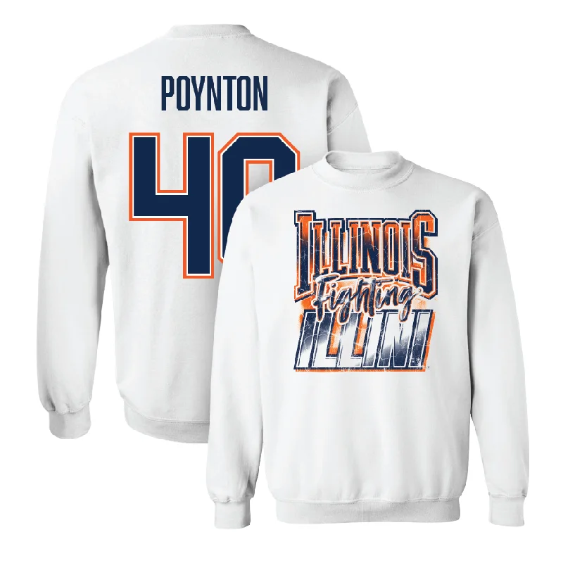 Lightweight long sleeve shirts for warm-weather layering-White Illinois Graphic Crew    - Ronan Poynton