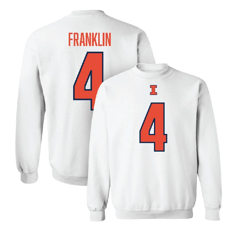 Comfortable long sleeve shirts for lounging and relaxation-White Illinois Player Crew     - Zakhari Franklin