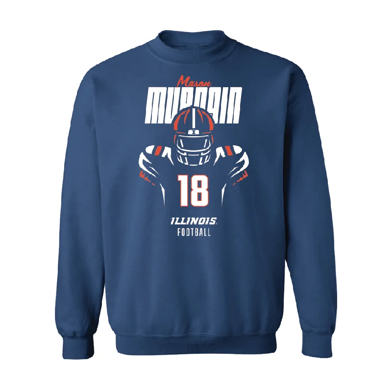 Soft long sleeve shirts for cozy comfort-Navy Illinois Silhouette Crew    - Mason Muragin