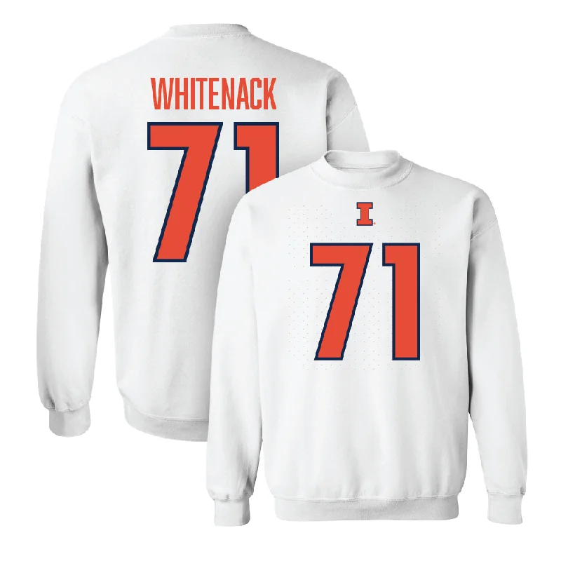 Performance long sleeve shirts for running and workouts-White Illinois Player Crew     - Hunter Whitenack