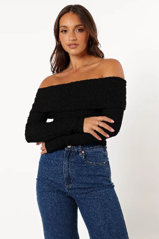 Versatile long sleeve shirts for work-to-weekend looks-Zayla Top - Black