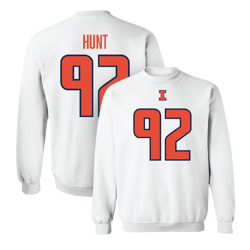 Long sleeve shirts with a minimalist design for modern style-White Illinois Player Crew     - Gentle Hunt