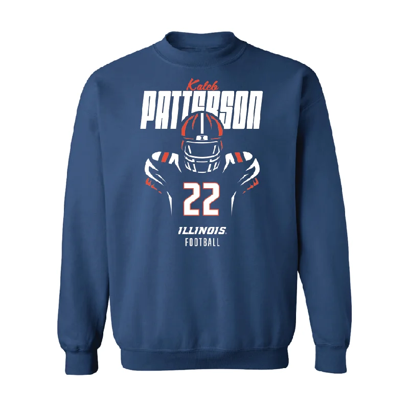 Performance long sleeve shirts for outdoor activities-Navy Illinois Silhouette Crew    - Kaleb Patterson