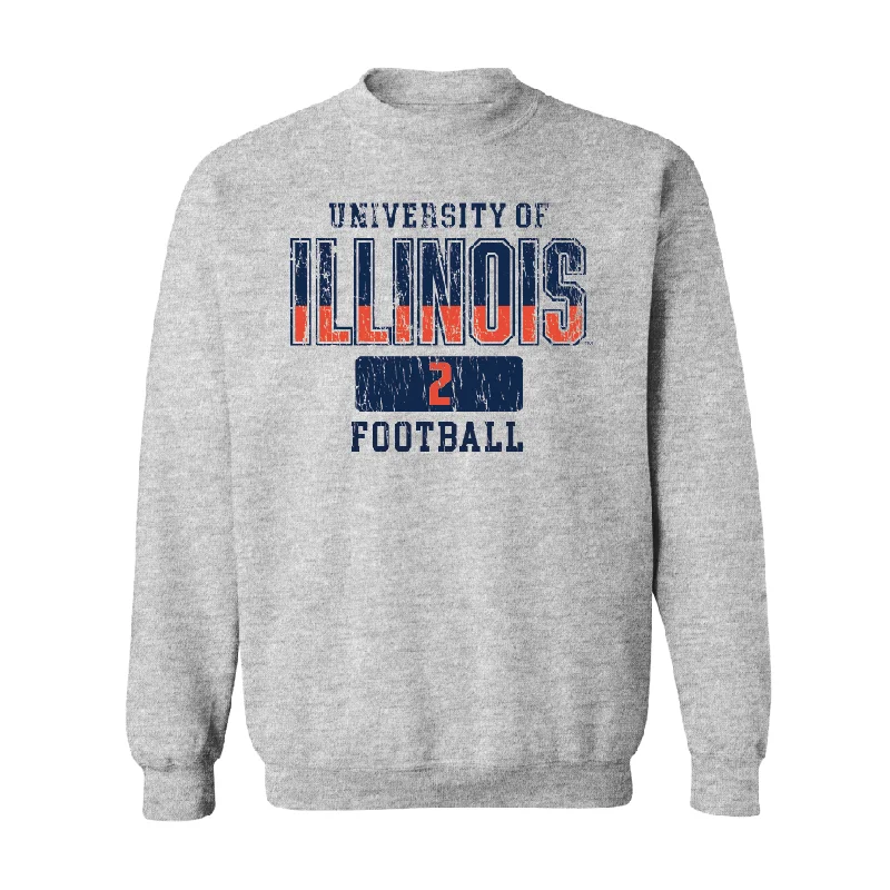 Trendy long sleeve shirts with asymmetrical designs-Sport Grey Varsity Crew    - Ashton Hollins