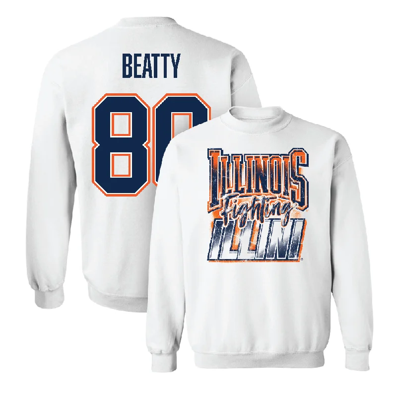 Classic long sleeve shirts for a timeless look-White Illinois Graphic Crew    - Hank Beatty