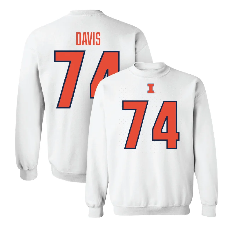 Long sleeve shirts with soft-touch fabrics for ultimate comfort-White Illinois Player Crew   - JC Davis