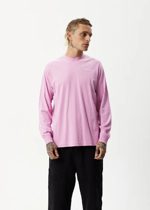 Versatile long sleeve shirts for work-to-weekend looks-AFENDS Mens Icebergs - Long Sleeve Logo T-Shirt - Candy