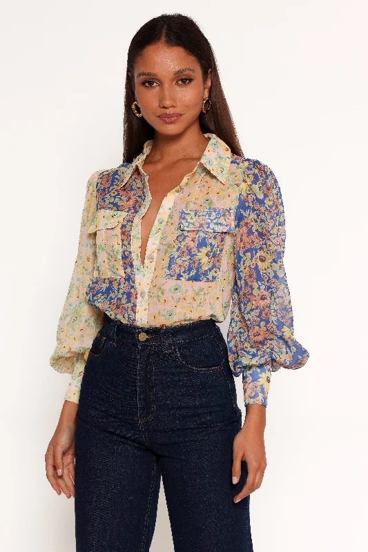 Long sleeve shirts for formal occasions-Erika Top - Multi