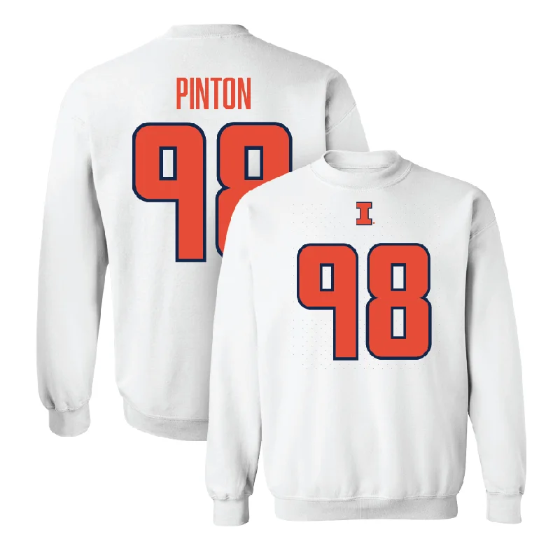 Classic long sleeve shirts for a timeless look-White Illinois Player Crew     - Fabrizio Pinton