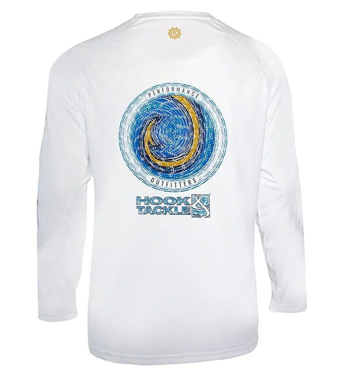 Trendy long sleeve shirts with sporty accents-Men's Hooked L/S UV Fishing Shirt