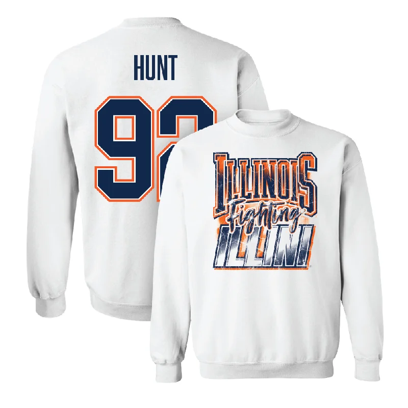 Soft long sleeve shirts for cozy comfort-White Illinois Graphic Crew    - Gentle Hunt