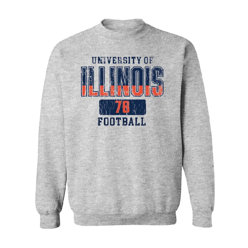 Long sleeve shirts with tie-dye prints for a retro vibe-Sport Grey Varsity Crew  - Eddie Tuerk