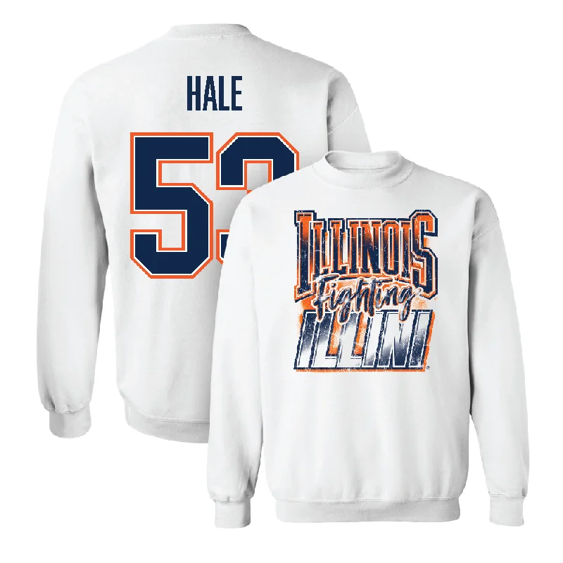 Stylish long sleeve shirts with unique patterns-White Illinois Graphic Crew    - Devin Hale