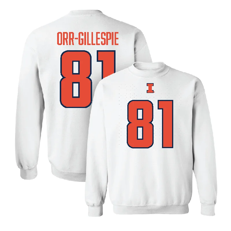 Stylish long sleeve shirts with unique patterns-White Illinois Player Crew     - Carlos Orr-Gillespie