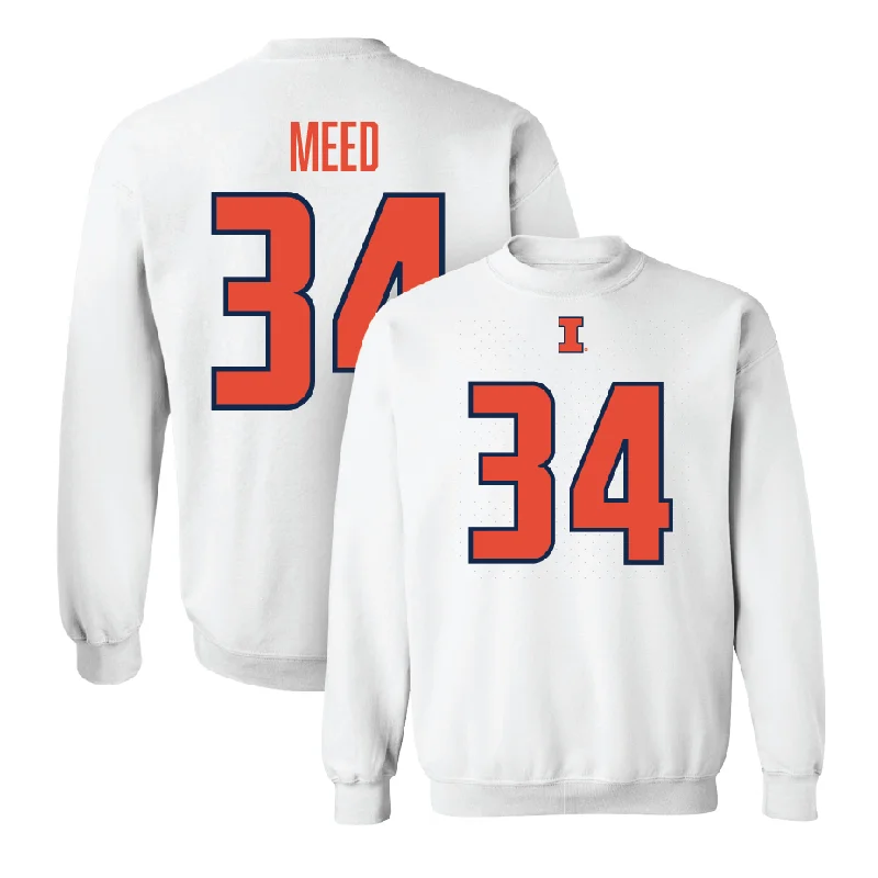 Long sleeve shirts for casual Friday and business-casual attire-White Illinois Player Crew     - Ryan Meed