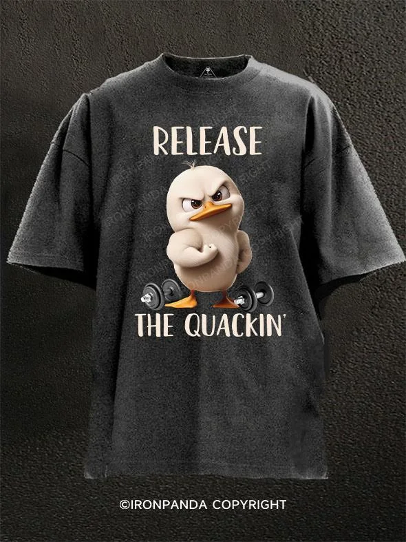 T-shirts for music lovers with band logos-release the quackin Washed Gym Shirt