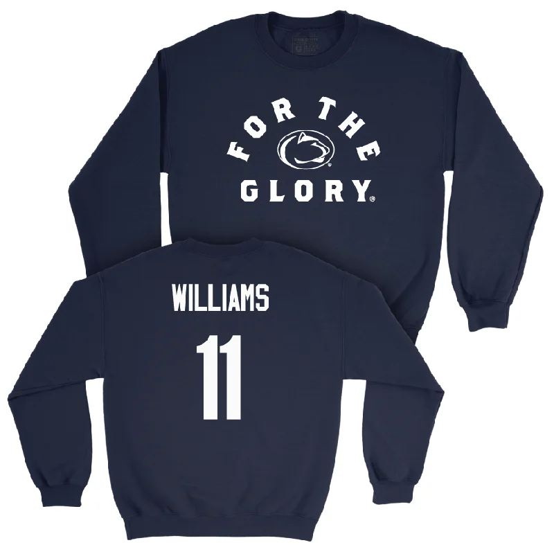 Trendy long sleeve shirts with artistic prints and designs-Women's Basketball Navy For The Glory Crew   - Ariana Williams