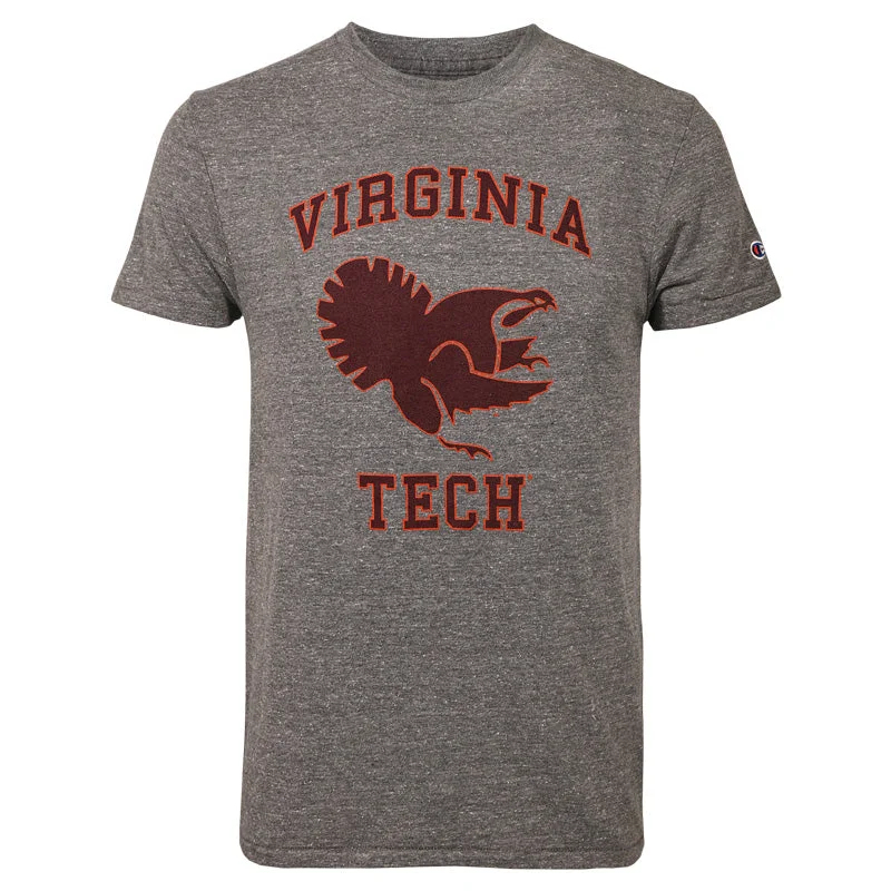 Funny and quirky T-shirts for humor lovers-Virginia Tech Triumph Vault Gobbler T-Shirt: Gray by Champion