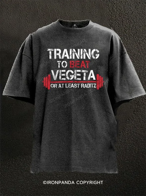 T-shirts for social events with group designs-training to beat vegeta or at least raditz Washed Gym Shirt