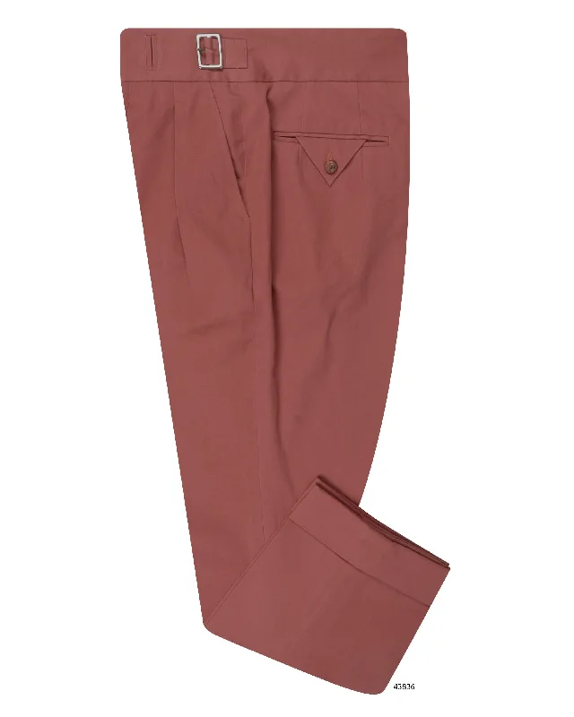 Comfortable pants for yoga, Pilates, and stretching-Gurkha Pant in Dugdale Cotton Brick Red Twill