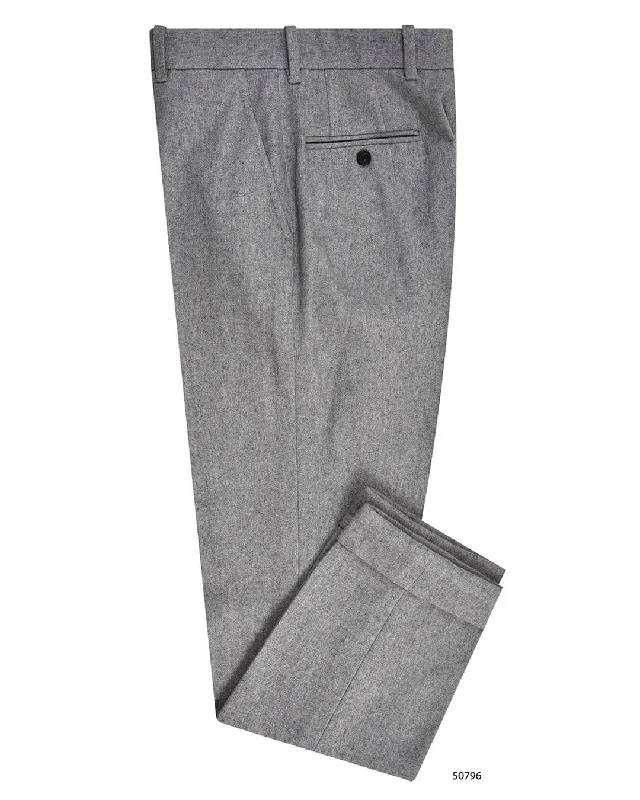 Custom pants for school events and team uniforms-Grey Wool Flannel Dress Pant