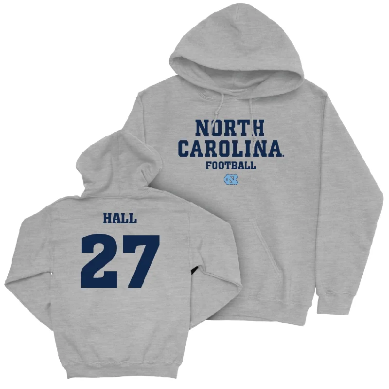 Eco-friendly hoodies made from organic cotton-UNC Football Sport Grey Staple Hoodie - Michael Hall