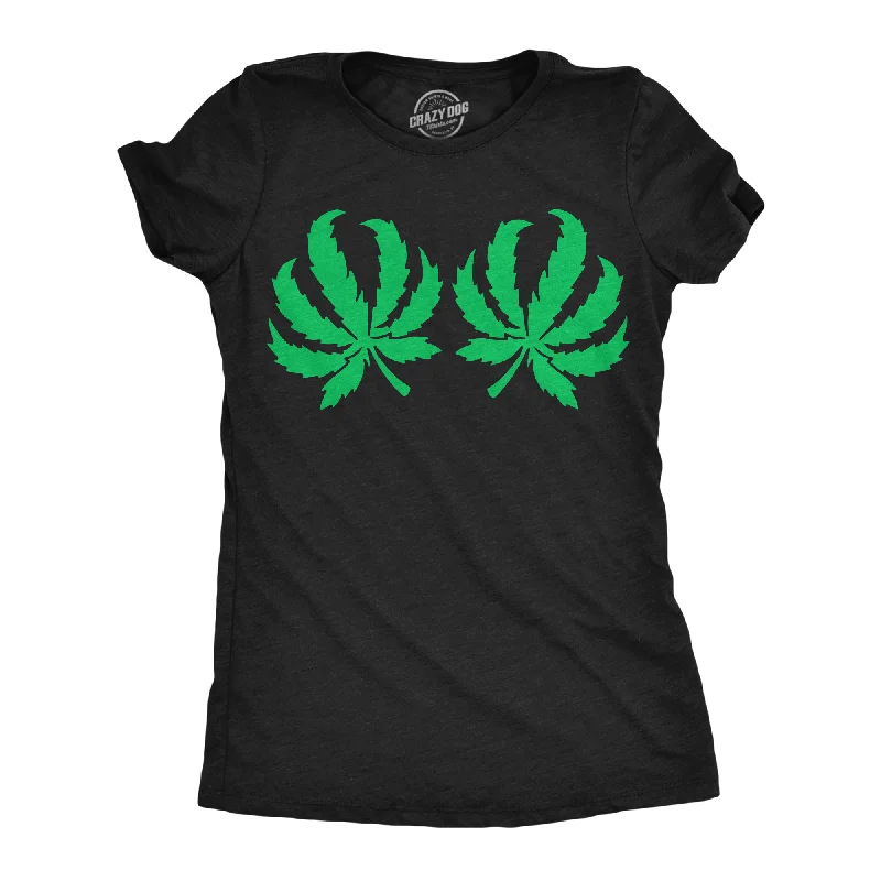 Comfortable T-shirts for everyday wear-Pot Leaf Boobs Women's T Shirt