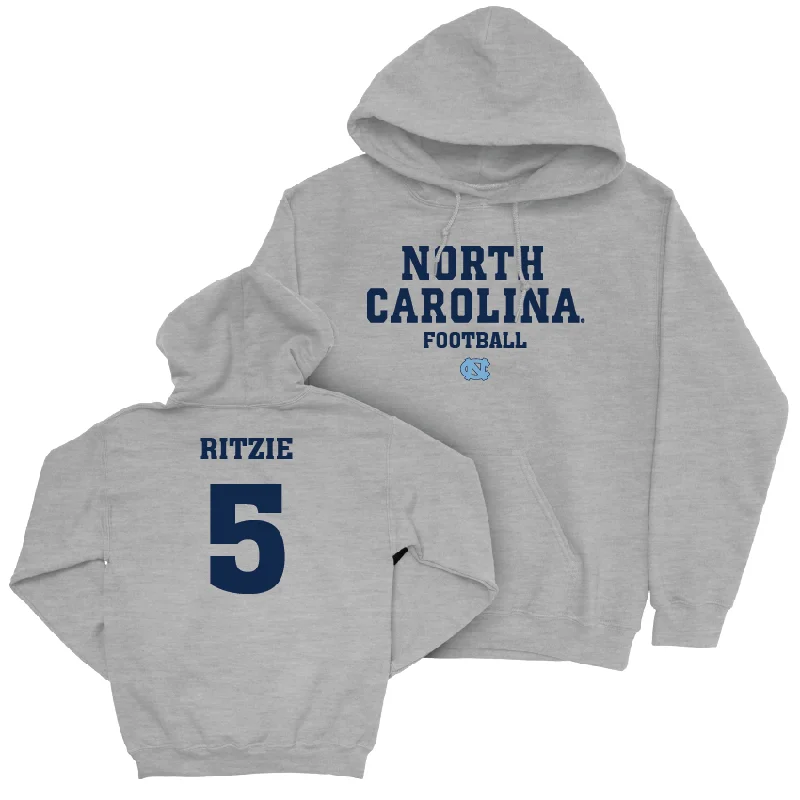 Soft cotton hoodies for maximum comfort-UNC Football Sport Grey Staple Hoodie - Jahvaree Ritzie