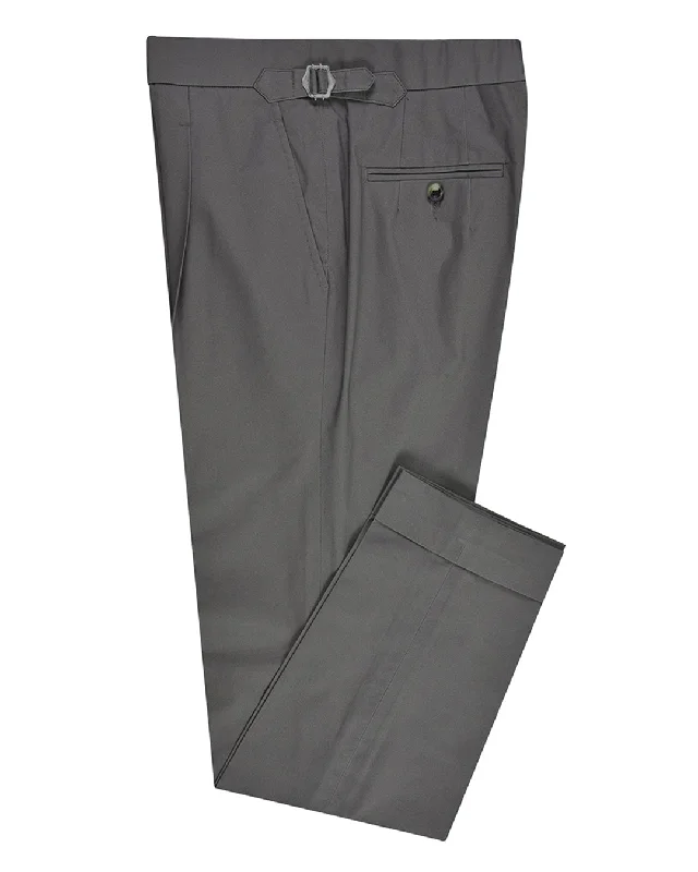 Custom pants with embroidered logos for team spirit-Ash Grey Cotton Twill Dress Pant