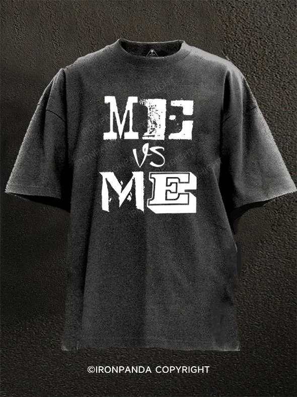 T-shirts for social events with group designs-Me vs Me Washed Gym Shirt