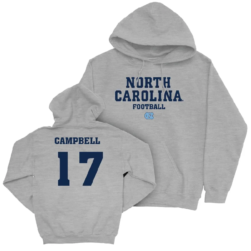 Hoodies with zippered pockets for added functionality-UNC Football Sport Grey Staple Hoodie - Amare Campbell