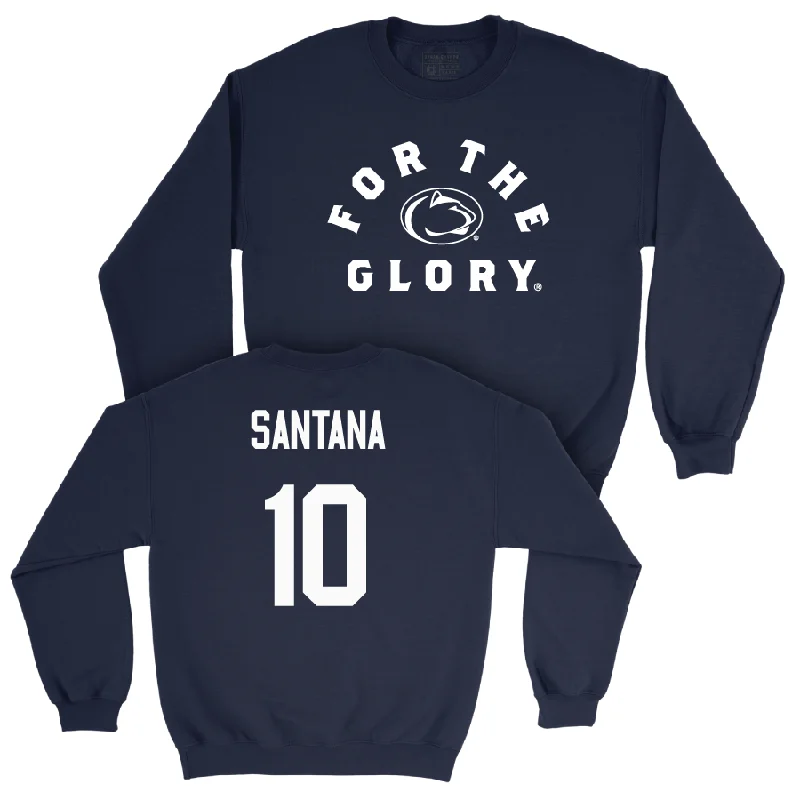 Custom long sleeve shirts for corporate branding-Women's Basketball Navy For The Glory Crew   - Vitoria Santana