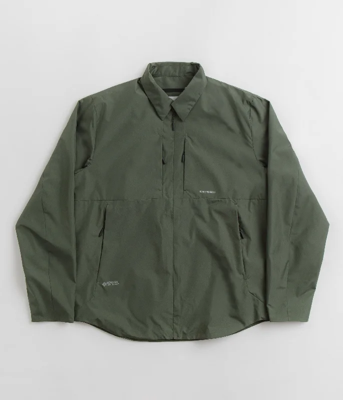 Reversible jackets for two different looks-Norse Projects Jens Gore-Tex Infinium Insulated Shirt Jacket - Spruce Green