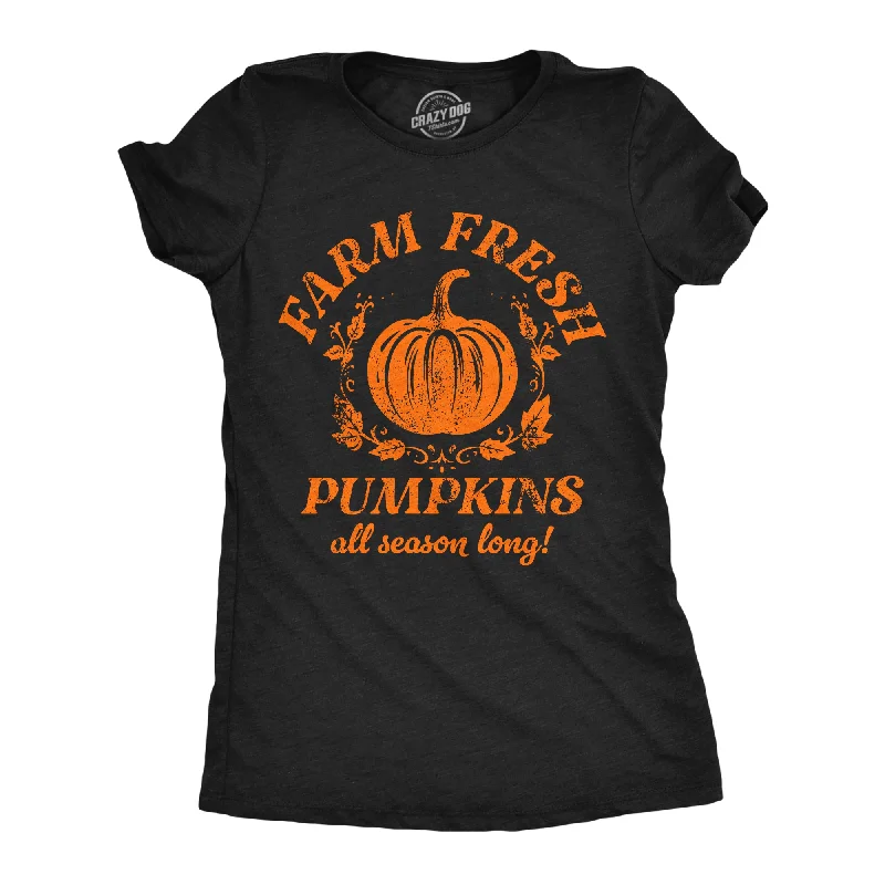 Comfortable T-shirts for outdoor activities-Farm Fresh Pumpkins Women's T Shirt