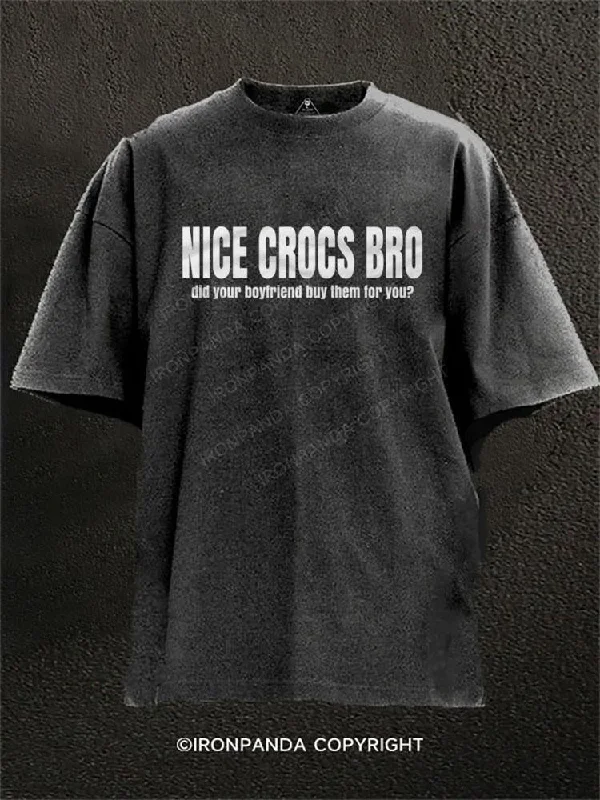 Premium T-shirts for fashion-forward looks-NICE CROCS BROdid your boyfriend buy them for you?  Washed Gym Shirt