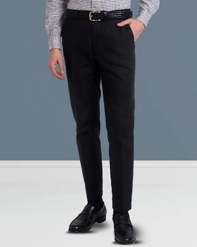 Relaxed-fit pants with cuffed ankles for a trendy look-Midnight Grey Twill Dress Pant