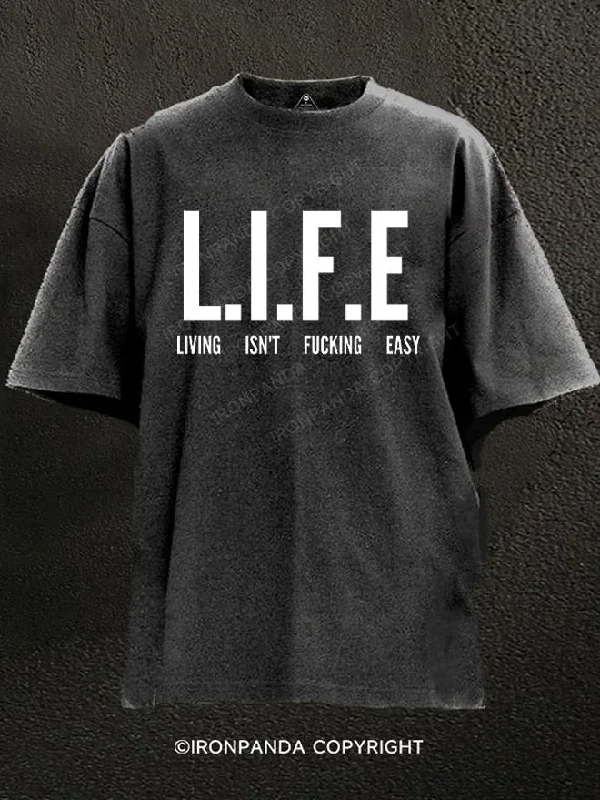 Custom-made T-shirts for corporate gifts-L.I.F.E  Washed Gym Shirt