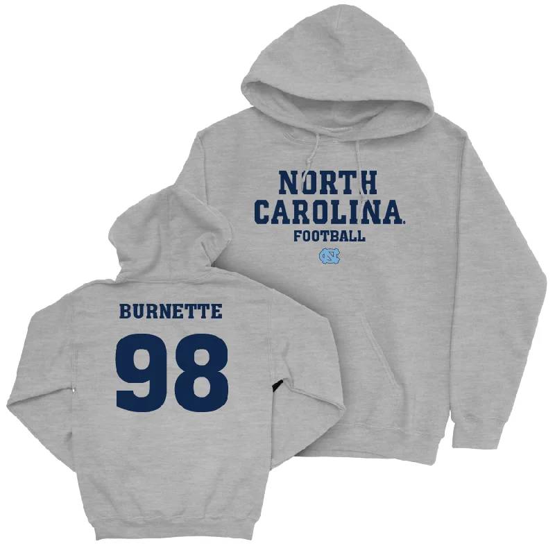 Hoodies with kangaroo pockets for convenience-UNC Football Sport Grey Staple Hoodie - Noah Burnette