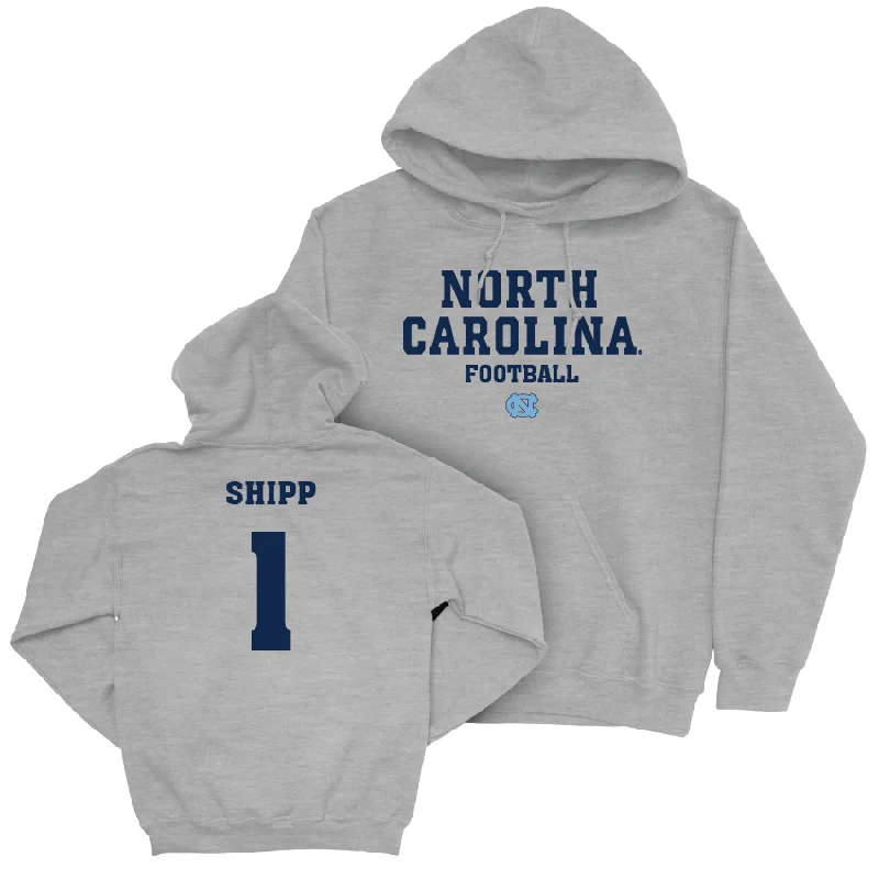 Comfortable cotton hoodies for warm weather-UNC Football Sport Grey Staple Hoodie  - Jordan Shipp